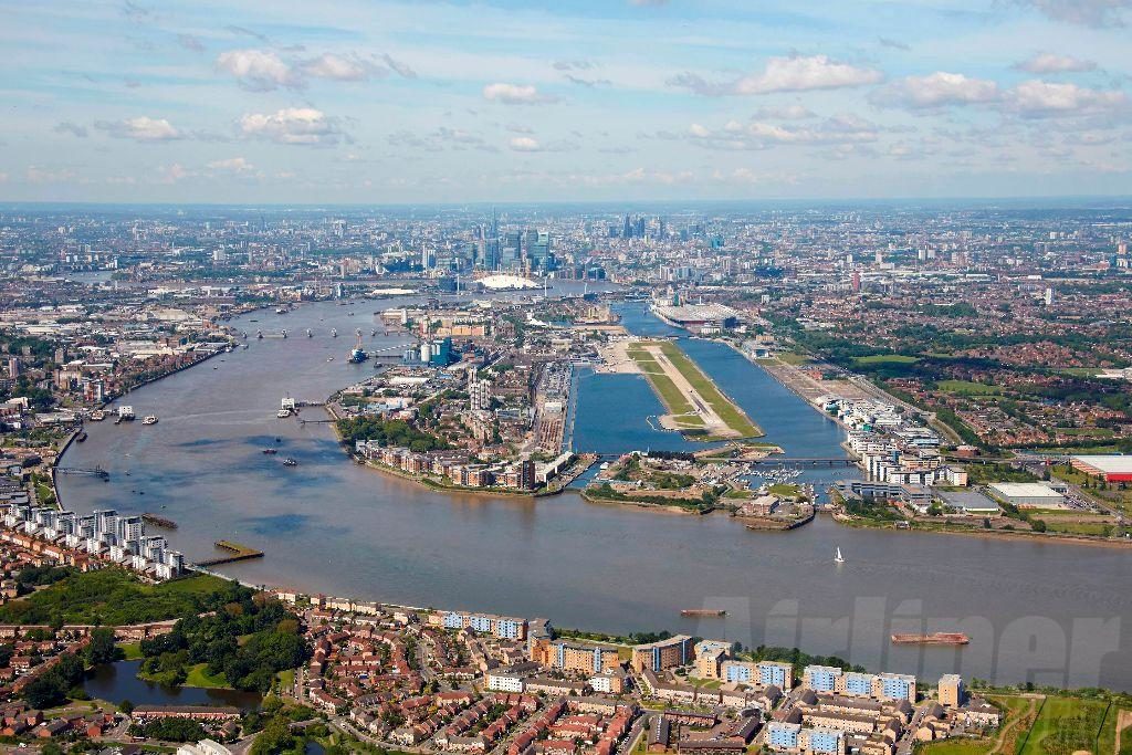 Aerial view of London City Airport