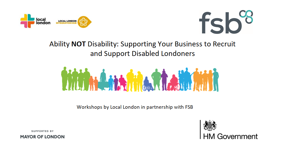 Event logos: Local London, Local London Integration Hub, FSB, Mayor of London and HM Government