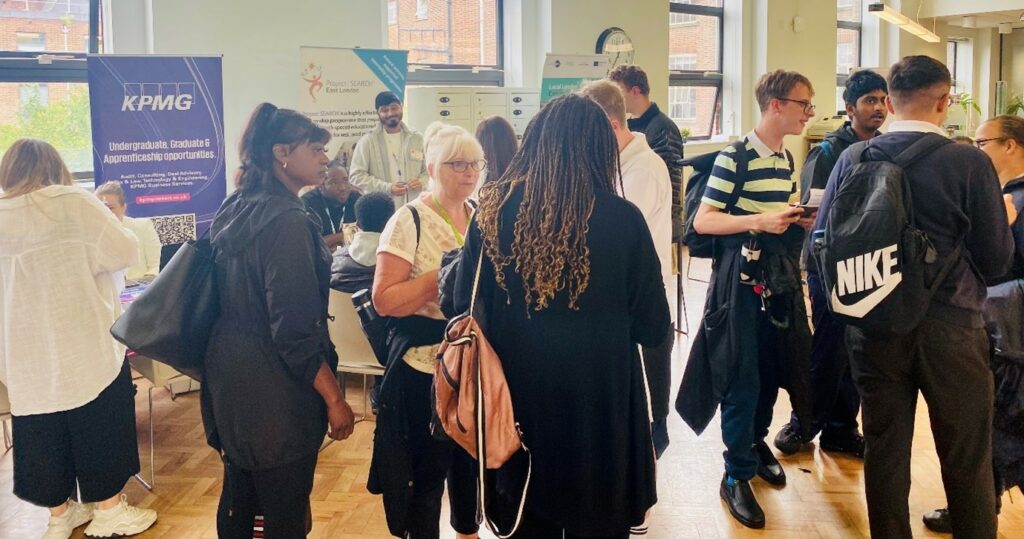 Group of adults and young people at the LDD / SEND careers Fair in Waltham Forest