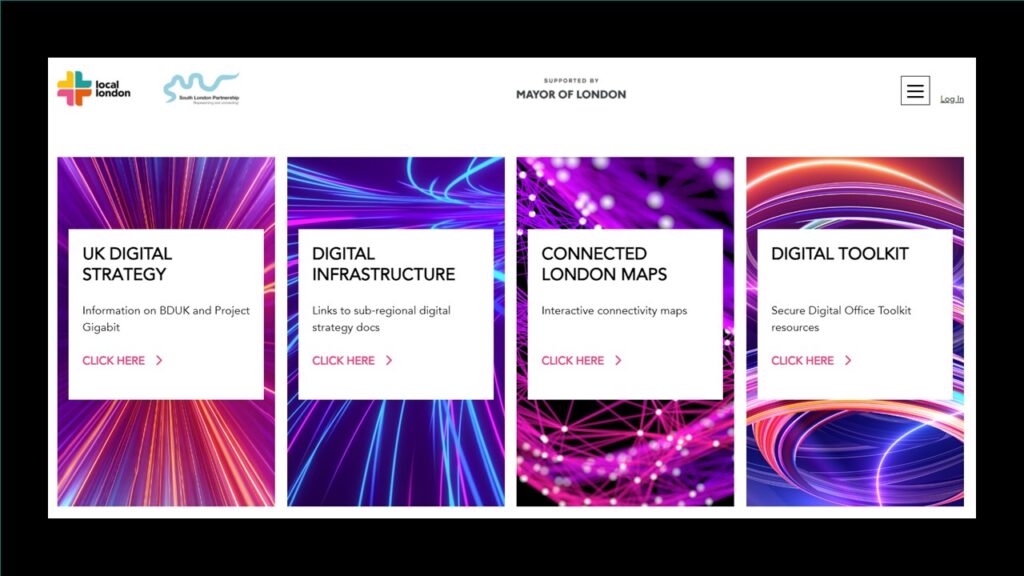Screenshot of the London Digital Toolkit homepage