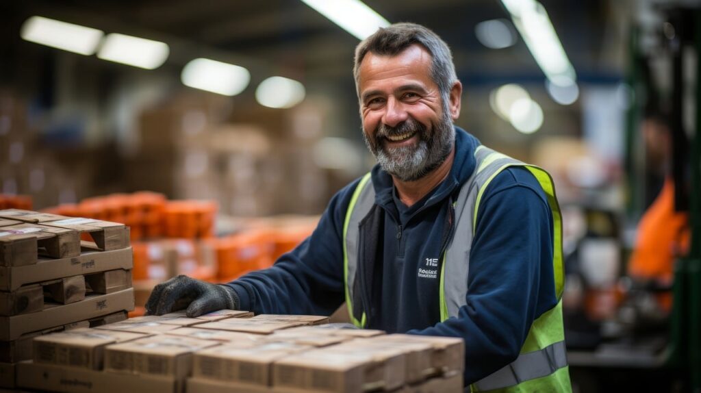 Smiling man aged over 50 at work