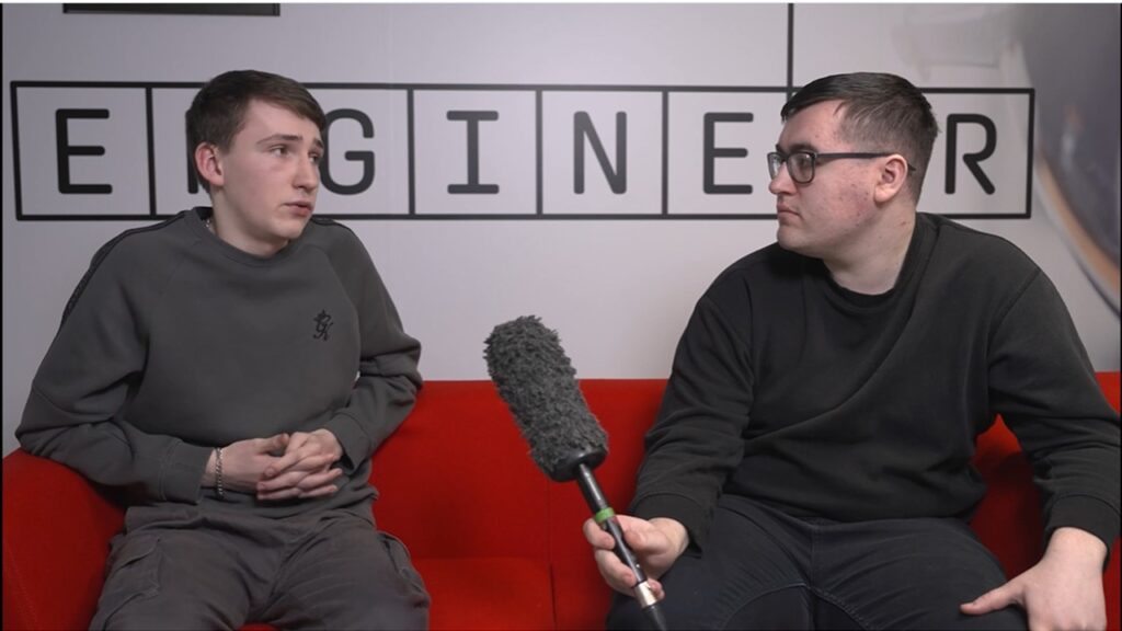 Screenshot of video interview with students about jobs in the digital sector. 