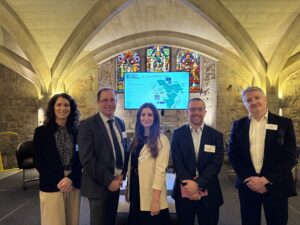 Our team at the event: Cathy Duncan, Forogh Rahmani, Philip Doyle, with Chris Burr, Group Director - Partnership and Strategy, and Philip Bourne Digital Consultant from London South East Colleges  