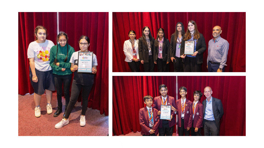 Photos of groups of all the award winners from each school